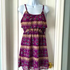 Mossimo Sleeveless Purple Floral Dress Size Medium